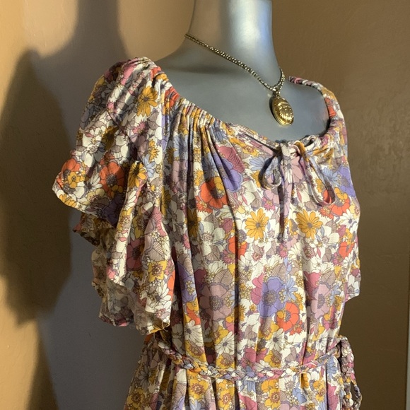 NWT Rachel Zoe Floral Off Should Mini Tassle Dress.  Sz S - Picture 4 of 7